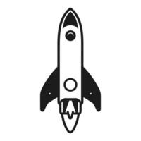 A Rocket spaceship outline Vector isolated on a white background