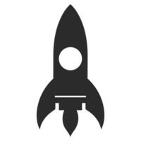 A Rocket spaceship Silhouette Vector isolated on a white background