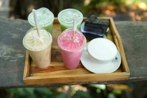 Fruit smoothies for refreshing consumption. photo