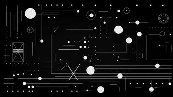 AI generated Abstract geometric background with doodle shapes, lines, circles, dots. Swiss aesthetic photo