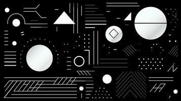 AI generated Abstract geometric background with doodle shapes, lines, circles, dots. Swiss aesthetic photo