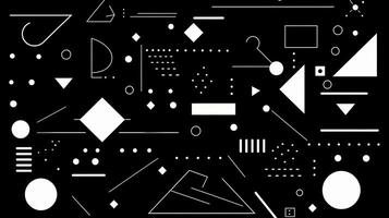 AI generated Abstract geometric background with doodle shapes, lines, circles, dots. Swiss aesthetic photo