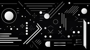 AI generated Abstract geometric background with doodle shapes, lines, circles, dots. Swiss aesthetic photo