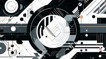 AI generated Abstract background with geometric shapes. Bauhaus style photo