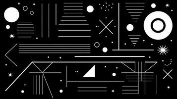 AI generated Abstract geometric background with doodle shapes, lines, circles, dots. Swiss aesthetic photo