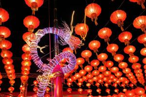 Golden Dragon Bokeh, new year, greeting, celebration. photo