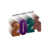 colorful 3d 2024 new year background vector