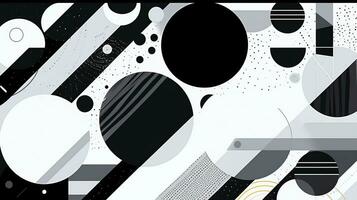 AI generated Abstract background with geometric shapes, lines, circles, dots. Memphis style. Swiss aesthetic photo
