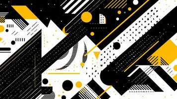 AI generated Abstract background with geometric shapes, lines, circles, dots. Memphis style. Swiss aesthetic photo