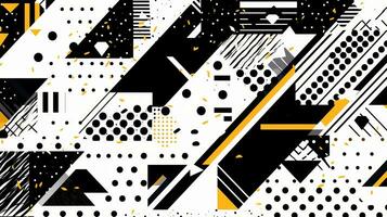 AI generated Abstract background with geometric shapes, lines, circles, dots. Memphis style. Swiss aesthetic photo