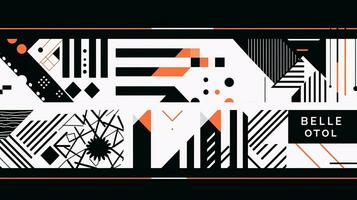 AI generated Abstract background with geometric shapes, lines, circles, dots. Memphis style. Swiss aesthetic photo