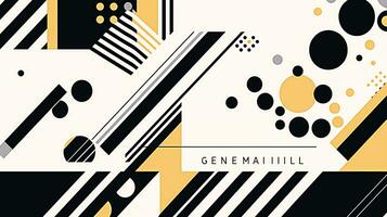 AI generated Abstract background with geometric shapes, lines, circles, dots. Memphis style. Swiss aesthetic photo