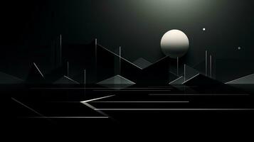 AI generated Abstract background with geometric shapes, lines, circles, dots. Bauhaus style. Network concept photo