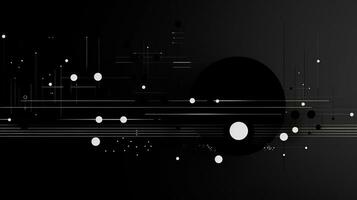 AI generated Abstract background with geometric shapes, lines, circles, dots. Bauhaus style. Network concept photo