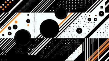 AI generated Abstract background with geometric shapes, lines, circles, dots. Memphis style. Swiss aesthetic photo