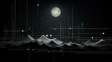 AI generated Abstract background with geometric shapes, lines, circles, dots. Bauhaus style. Network concept photo