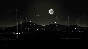 AI generated Abstract background with geometric shapes, lines, circles, dots. Bauhaus style. Network concept photo
