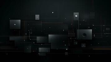 AI generated Abstract background with geometric shapes, lines, circles, dots. Bauhaus style. Network concept photo