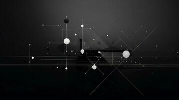 AI generated Abstract background with geometric shapes, lines, circles, dots. Bauhaus style. Network concept photo