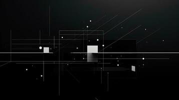 AI generated Abstract background with geometric shapes, lines, circles, dots. Bauhaus style. Network concept photo