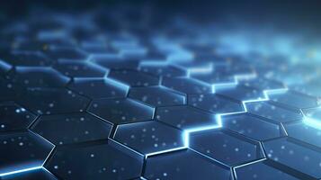 AI generated Hexagonal Pattern Abstract Background. Bridging Technology and Medicine for Healthcare, Innovation, Science, and Research Concepts. photo