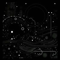 AI generated Abstract background with geometric shapes, lines, circles, dots. Hand drawn style. photo