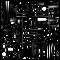 AI generated Abstract background with geometric shapes, lines, circles, dots. Hand drawn style. photo