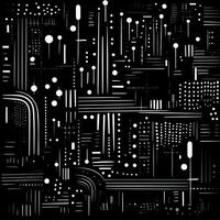 AI generated Abstract background with geometric shapes, lines, circles, dots. Hand drawn style. photo