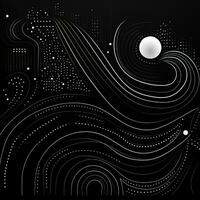 AI generated Abstract background with geometric shapes, lines, circles, dots. Hand drawn style. photo
