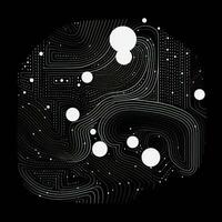 AI generated Abstract background with geometric shapes, lines, circles, dots. Hand drawn style. photo