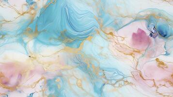 AI generated Alcohol ink art, a stylish blend of marble swirls and agate ripples, creating an abstract and trendy background for wallpapers, posters, cards, invitations, and websites. photo