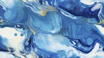 AI generated Alcohol ink art, a stylish blend of marble swirls and agate ripples, creating an abstract and trendy background for wallpapers, posters, cards, invitations, and websites. photo