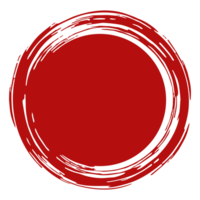 Zen Circle Icon Symbol on the Red Color. Zen Illustration for Logo, Art Frame, Art Illustration, Website or Graphic Design Element. Format PNG