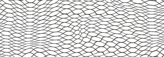 Illustration of a black fishing or football net.Checkered wavy background in doodle style. vector