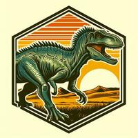 AI generated illustration of dinosaur. vintage style. photo