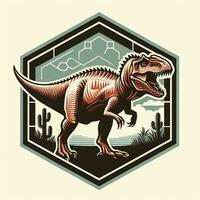 AI generated illustration of dinosaur. vintage style. photo