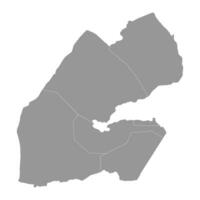 Djibouti map with administrative divisions. Vector illustration.