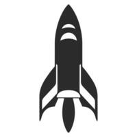 A Rocket spaceship Silhouette Vector isolated on a white background