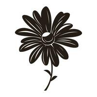 Daisy Flower Silhouette Vector isolated on a white background