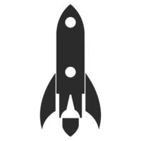 A Rocket spaceship Silhouette Vector isolated on a white background