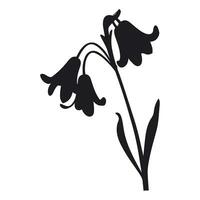 A Bluebell Flower Vector Silhouette isolated on a white background