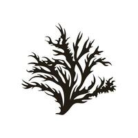 A Seaweed vector silhouette isolated on a white background, A silhouette of a Sea coral Vector