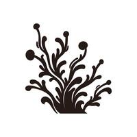 A Seaweed silhouette vector, A silhouette of a Sea coral Vector free