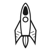 A Rocket spaceship outline Vector isolated on a white background
