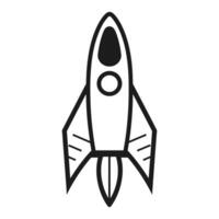 A Rocket spaceship outline Vector isolated on a white background