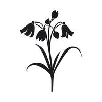 A Bluebell Flower Vector Silhouette isolated on a white background