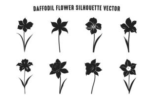 Daffodil Flower Silhouette Vector set, Daffodil Flowers Clipart Bundle