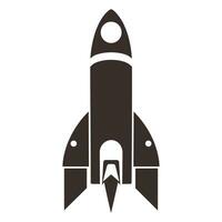 A Rocket spaceship Silhouette Vector isolated on a white background