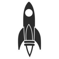 A Rocket spaceship Silhouette Vector isolated on a white background