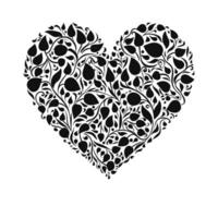 un decorativo amor corazón símbolo clipart, un garabatear corazón vector aislado en un blanco antecedentes